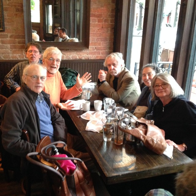 The Videofreex share a brunch table. Photo by Rhea.