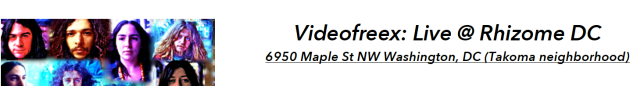 Videofreex faces composite with "Videofreex: Live @Rhizome DC/6950 Maple St NW Washington, DC"